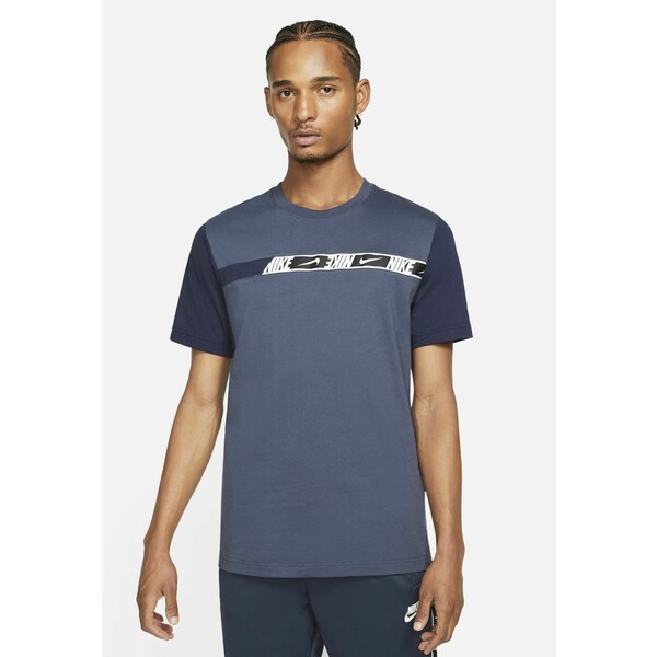 Nike Sportswear REPEAT T-shirt z nadrukiem thunder blue/obsidian/white NI122O0OU-K11