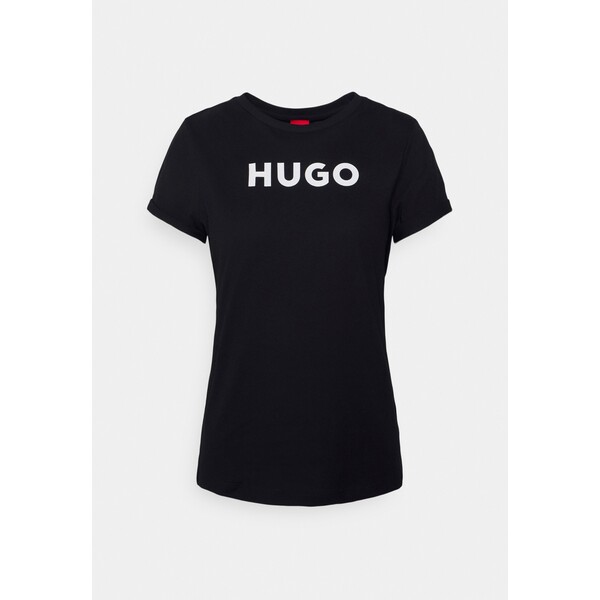 HUGO THE TEE T-shirt z nadrukiem black HU721D098-Q11