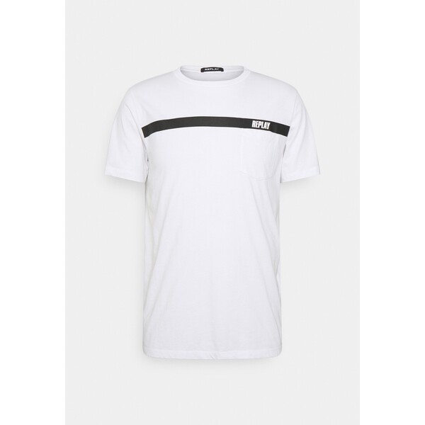 Replay T-shirt z nadrukiem white RE322O092-A11