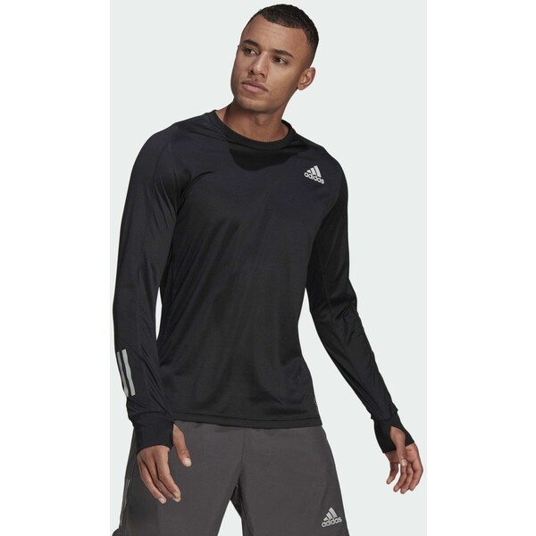 adidas Performance OWN THE RUN LONG-SLEEVE TOP Koszulka sportowa black AD542D3LX-Q11