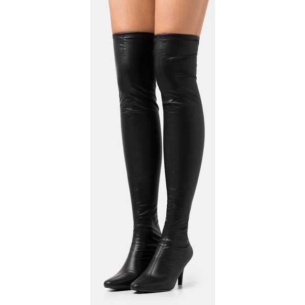 Nly by Nelly SPEECHLESS THIGH BOOT Muszkieterki black NEG11A04N-Q11