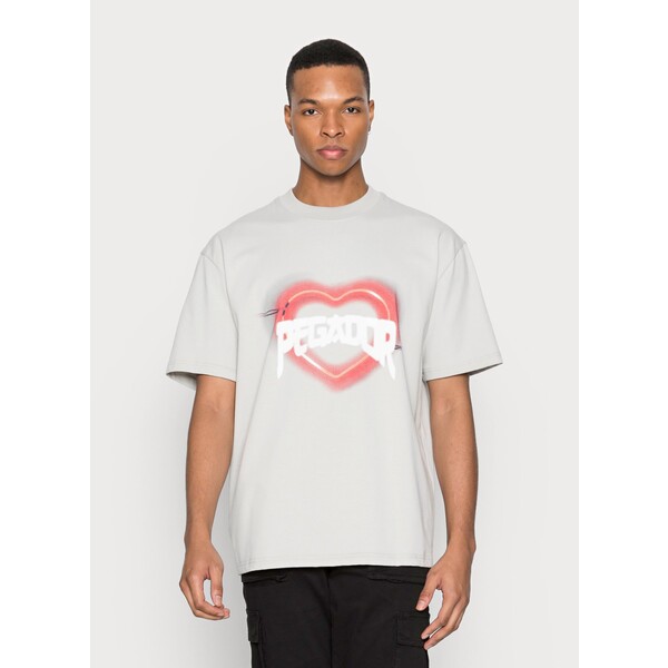 Pegador HEART TEE UNISEX T-shirt z nadrukiem cloud grey PEP21004R-C11