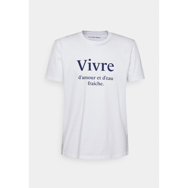 Les Petits Basics VIVRE D AMOUR UNISEX T-shirt z nadrukiem white L4Z210014-A11