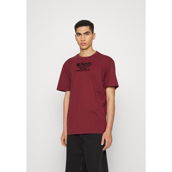 Karl Kani RETRO WASHED TEE UNISEX T-shirt z nadrukiem dark red KK121008K-G11