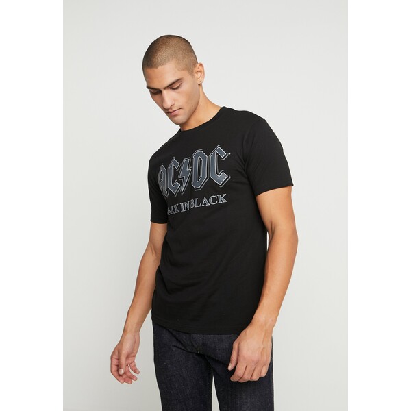 Merchcode ACDC BACK IN BLACK TEE T-shirt z nadrukiem black M0M22O0DV-Q11