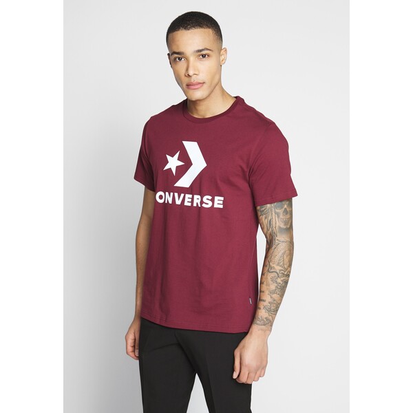 Converse STAR CHEVRON TEE T-shirt z nadrukiem dark burgundy CO422O075-G12