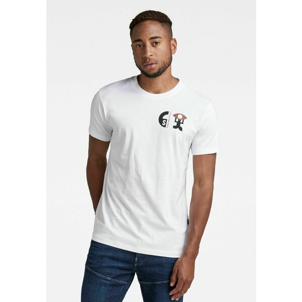 G-Star BACK GRAPHIC T-shirt z nadrukiem white GS122O1F6-A11