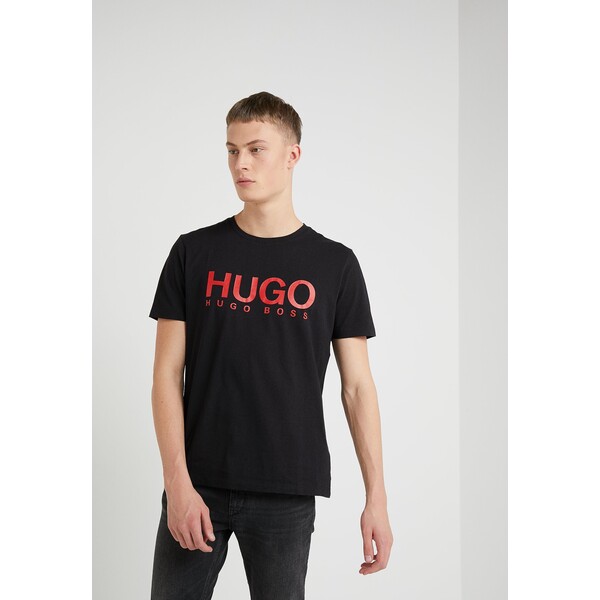 HUGO DOLIVE T-shirt z nadrukiem black HU722O02X-Q11
