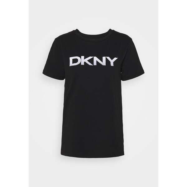 DKNY FOUNDATION LOGO TEE T-shirt z nadrukiem black DK121D011-Q11