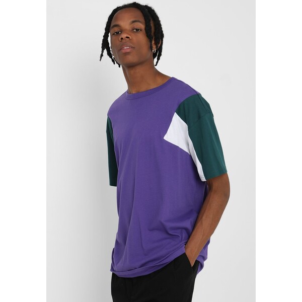 Urban Classics BOXY TEE T-shirt z nadrukiem ultra violet/jasper/white UR622O02A-T13