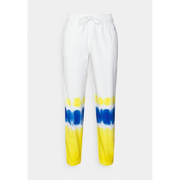 Polo Ralph Lauren TIE-DYE FRENCH TERRY JOGGER Spodnie treningowe white/yellow PO221A04G-E11