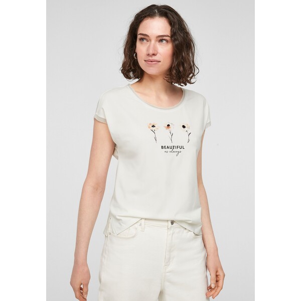 s.Oliver BLACK LABEL T-shirt z nadrukiem white placed print SOA21D08Z-A11