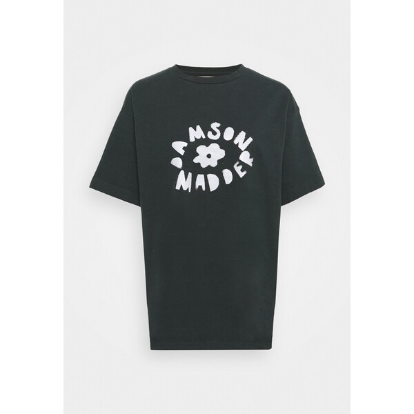 DAMSON MADDER FLOWER TEE T-shirt z nadrukiem washed black D1I21D002-Q11
