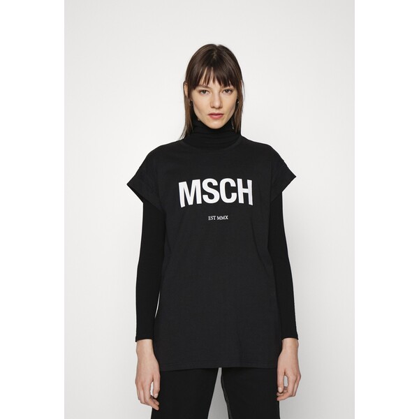 Moss Copenhagen ALVA ORGANIC TEE T-shirt z nadrukiem black/white M0Y21D03T-Q11