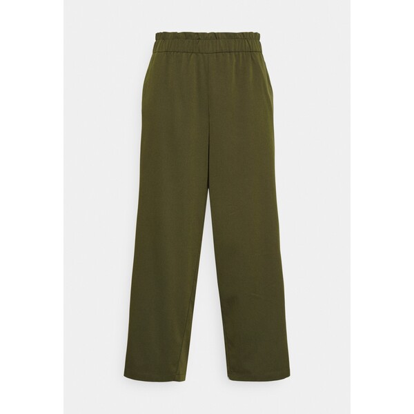 Noisy May Curve NMLUCAS ALMOND WIDE PANT Spodnie materiałowe military olive NOY21A00L-N11