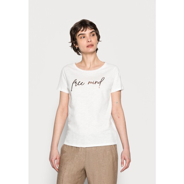 Opus SOI MIND T-shirt z nadrukiem milk PC721D0EJ-A11
