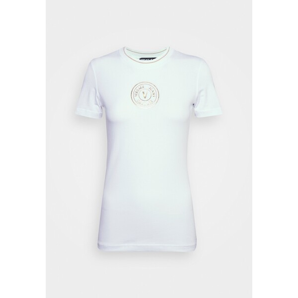Versace Jeans Couture STRETCH T-shirt z nadrukiem white VEI21D05N-A11