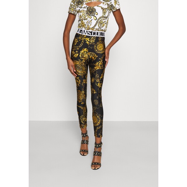 Versace Jeans Couture PANTS Legginsy black/gold VEI21A017-Q11