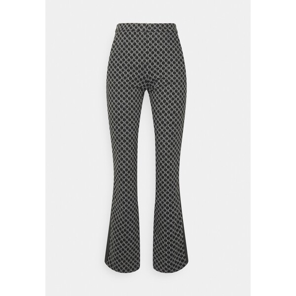KARL LAGERFELD MONOGRAM PUNTO PANTS Spodnie materiałowe black/grey melange K4821A03E-Q11