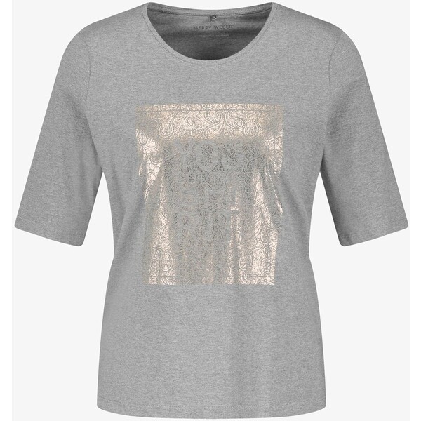 Gerry Weber MIT FRONTPRINT GOTS T-shirt z nadrukiem grey melange GW121D0G1-C11