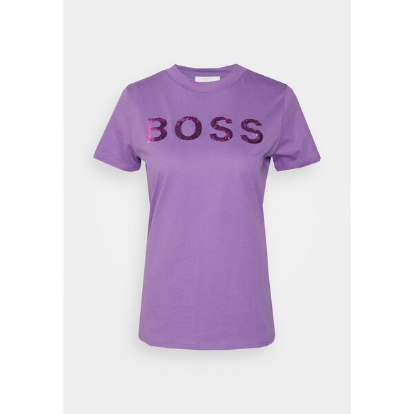 BOSS ELOGO T-shirt z nadrukiem open purple BB121D096-I11