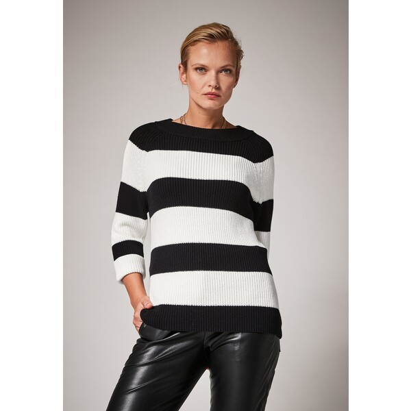comma Sweter black structure stripes CO121I0NF-Q11