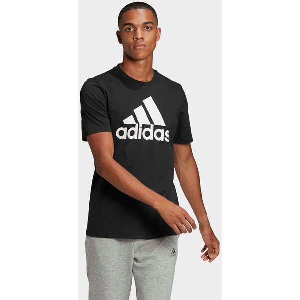 adidas Performance ESSENTIALS BIG LOGO T-SHIRT T-shirt z nadrukiem black AD542D3J2-Q11