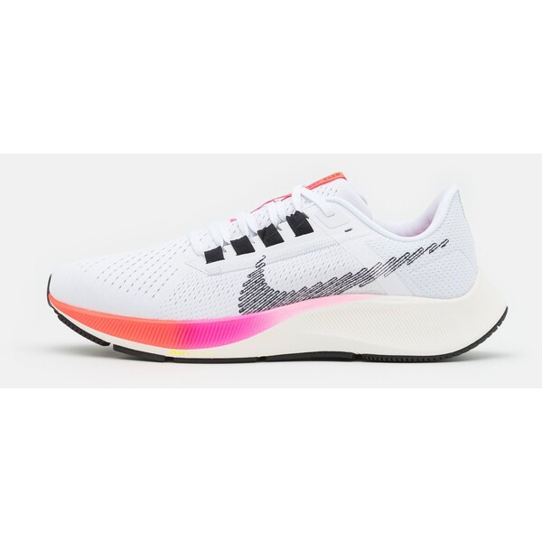 Nike Performance AIR ZOOM PEGASUS 38 Obuwie do biegania treningowe white/black/football grey/pink blast/bright crimson N1242A281-A11