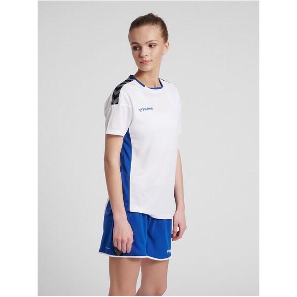 Hummel HMLAUTHENTIC T-shirt z nadrukiem white/true blue HU341D038-A12