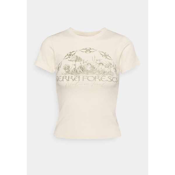 BDG Urban Outfitters SIERRA FOREST BABY T-shirt z nadrukiem ecru QX721D05C-B11