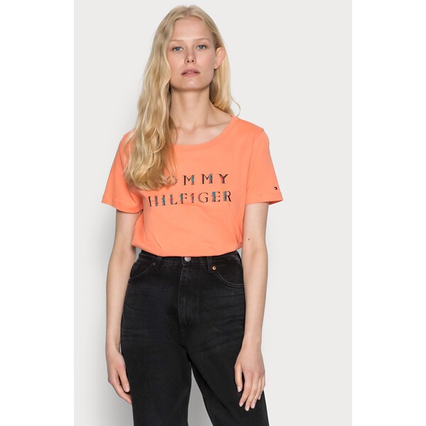 Tommy Hilfiger REGULAR FLORAL T-shirt z nadrukiem orange TO121D0SZ-H11