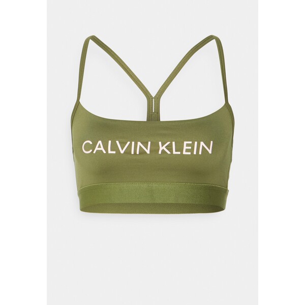 Calvin Klein Performance LOW SUPPORT SPORTS BRA Stanik sportowy z lekkim wsparciem capulet olive/rose quartz CKA41I01T-N11