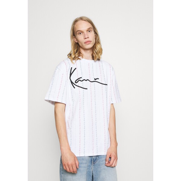 Karl Kani UNISEX SIGNATURE LOGO TEE T-shirt z nadrukiem white KK121003H-A11