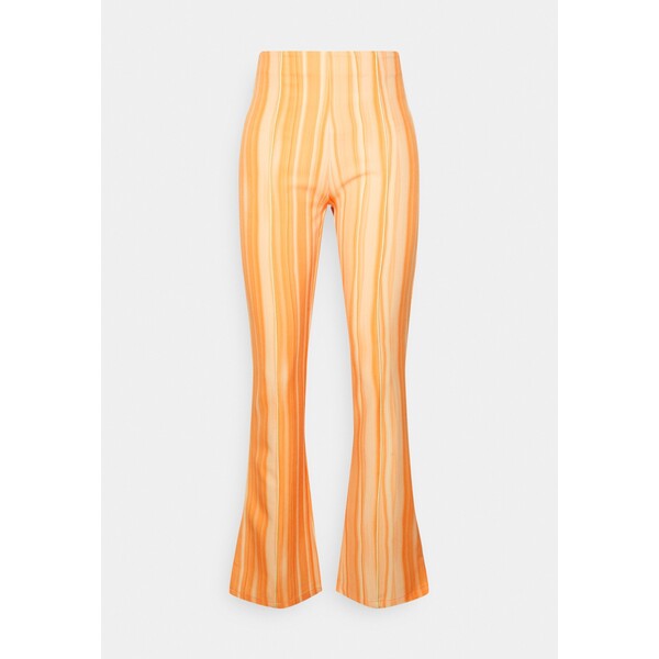 HOSBJERG FLEUR ADELE PANTS Spodnie materiałowe sand lines orange HOX21A018-H11