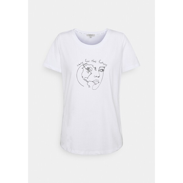 comma casual identity T-shirt z nadrukiem white C1E21D0BN-A11