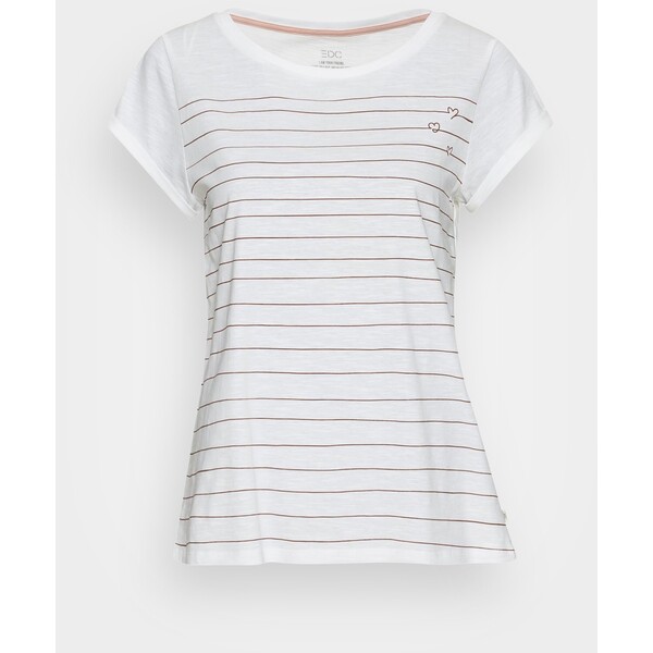 edc by Esprit VALENTINE T-shirt z nadrukiem white ED121D1NZ-A11
