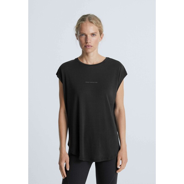 OYSHO TEXT T-shirt basic black OY141D06Z-Q11