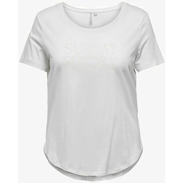 ONLY Carmakoma CURVY STATEMENT T-shirt z nadrukiem bright white ONA21D0BN-A11