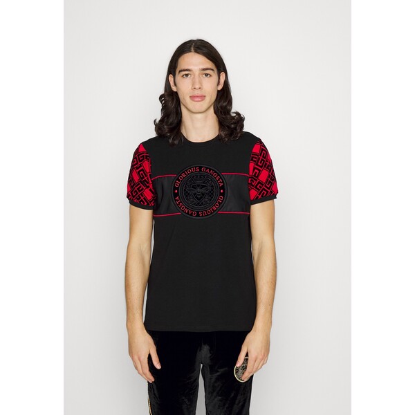 Glorious Gangsta MARCO T-shirt z nadrukiem black/red GLE22O03P-Q11