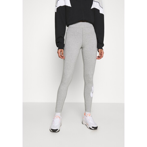Nike Sportswear Legginsy dk grey heather/white NI121A0F2-C11