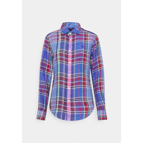 Polo Ralph Lauren CLASSIC FIT PLAID LINEN SHIRT Koszula red/blue PO221E0BQ-T16