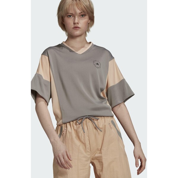 adidas by Stella McCartney PRIMEGREEN T-shirt z nadrukiem grey AD741D09M-C11