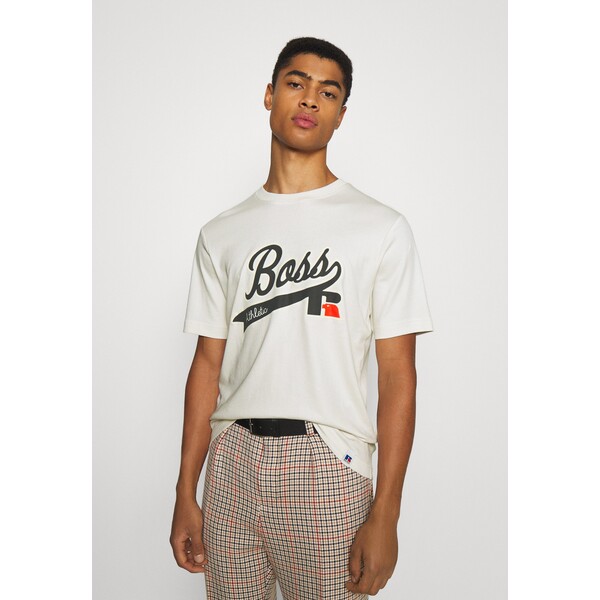 BOSS BOSS X RUSSELL ATHLETIC T-shirt z nadrukiem open white BB122O0IG-A11
