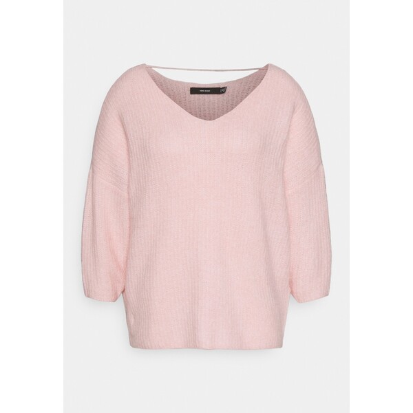 Vero Moda Curve VMJULIE V NECK Sweter parfait pink VEE21I039-J12