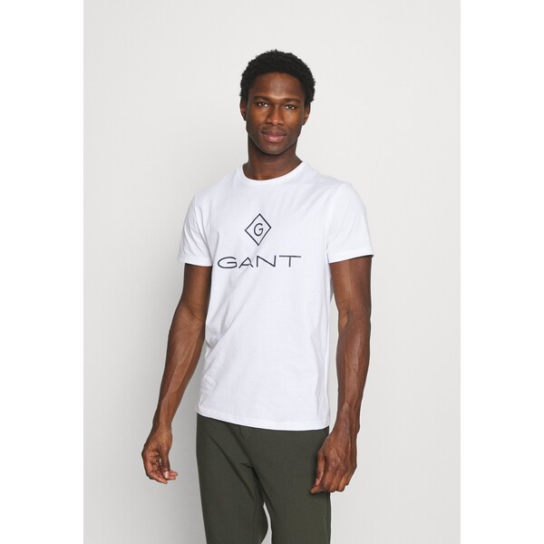GANT LOCK UP T-shirt z nadrukiem white GA322O037-A11