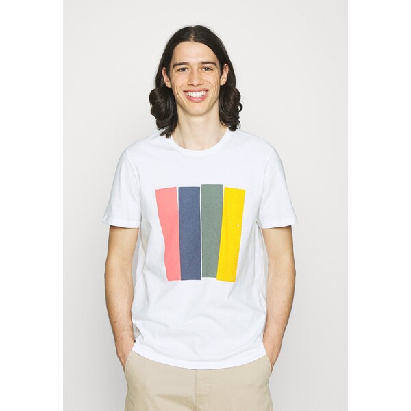 Ecoalf MAHE MAN T-shirt z nadrukiem white ECD22O008-A11