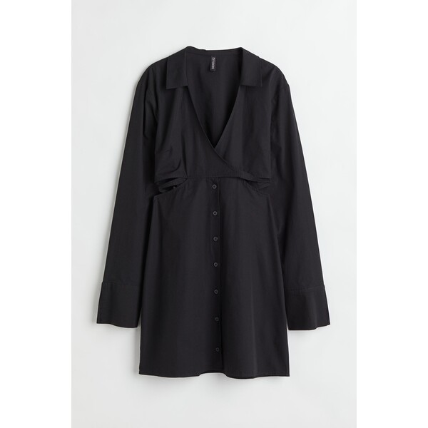H&M Popelinowa sukienka z bawełny - 1036207002 Czarny