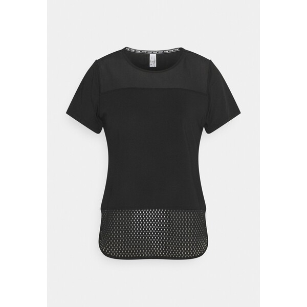 Hunkemöller PERFORMANCE T-shirt z nadrukiem black HM141D04C-Q11