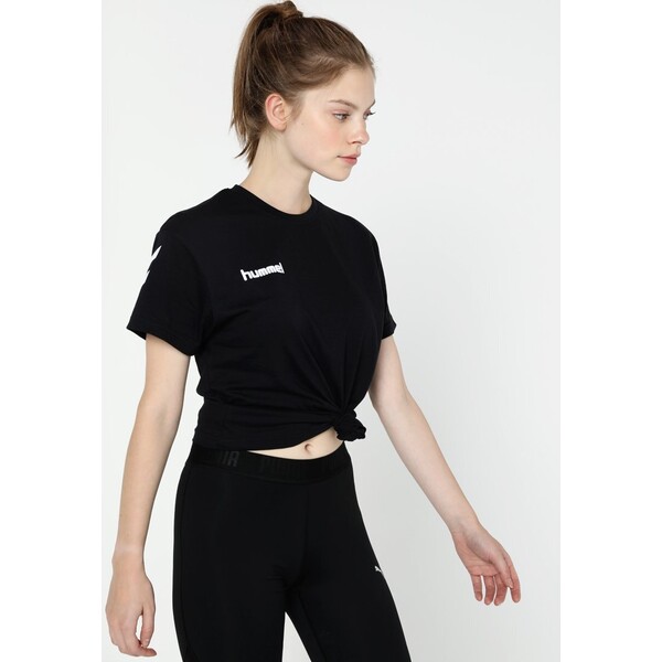 Hummel GO WOMAN T-shirt z nadrukiem black HU341D01Y-Q11