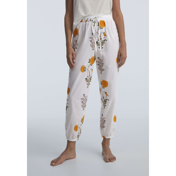 OYSHO INDIAN CUFFED Spodnie od piżamy white OY181O0VM-A11